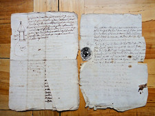 XVII secolo-Cinque fogli manoscritti con stemmi-1+