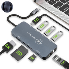 HUB USB C 8 In 1 con 3 USB 3.2