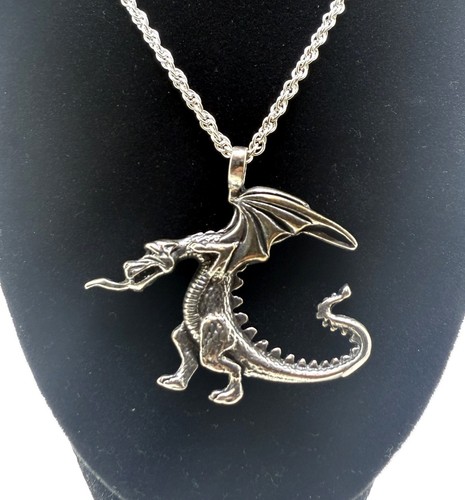 Collana con ciondolo drago - , in