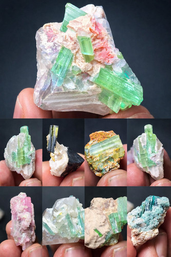 Natural tourmaline crystal lot - natural,