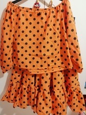 Vestito teatrale spettacolo danza ballo sartoriale 2 pezzi con blusa e...