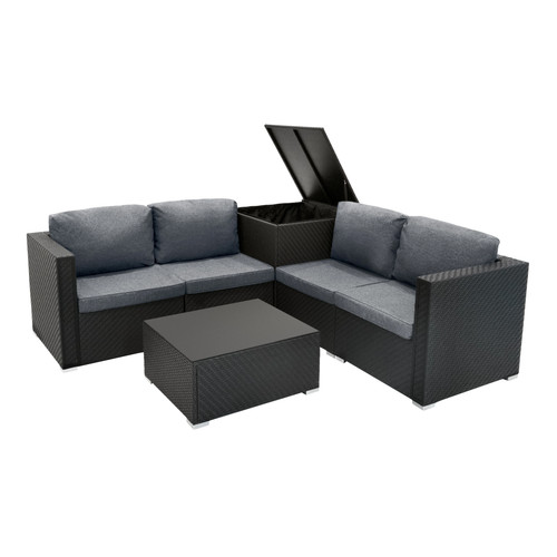 Set divani rattan nero - 6, pezzi