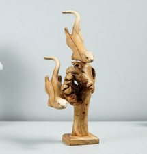 Scultura lontra in legno
