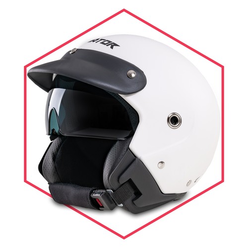Casco jet con - con, bianco