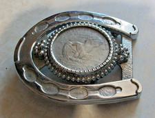 4# Eisenhower Bicentenario Dollaro Monete Collezionisti su Fibbia Cintura Ferro di Cavallo Fortunata