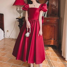 Abito Raso Rosso Donna