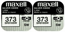 2 x Maxell 373 Pila Batteria Orologio Mercury Free Silver Oxide SR916SW 1.55V