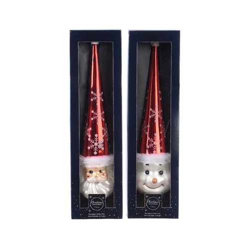 Puntale vetro babbo natale - babbo,