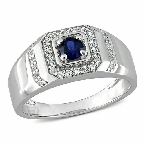 Uomo blu zaffiro anello mm - uomo,