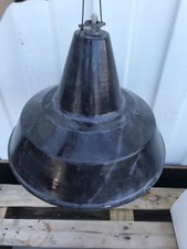 lampada industriale smaltata nero bianco Vintage Modernariato Industrial