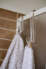 Coppia Appendino Appendini Termoarredo a S  Plexiglass Trasparente Gancio 20cm