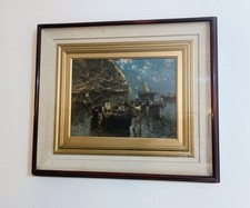 Dipinto Napoletano Olio Su Tavola cm 38x28 Antonio Gravina Quadro Arte Opera