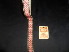 BORDO TIROLO PASSAMANERIA TIROLESE ROSSO NERO COTONE TELAIO ANNI 70 ALTA 2 CM