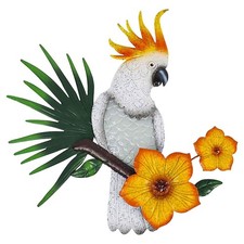 2X (Pappagallo in Metallo, Arte da Parete, per Esterno, Uccellini, Parete - 9174