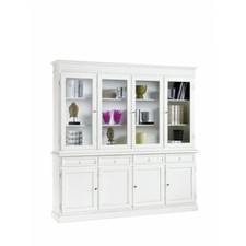 VETRINA CRISTALLIERA DISPENSA 4 PORTE BIANCO OPACO ARTE POVERA 205X42X205H