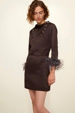 Abito Patou in raso con piume