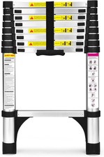 Scala Telescopica Da 2,6 Metri Con Piedini Antiscivolo, Leggera Scala Pieghevole