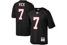 Maglia nera Michael Vick Falcons Throwback 2002 ritirata - tutta cucita