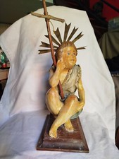 san giovannino in legno occhi di vetro restaurato