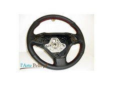 coprivolante Fiat Bravo in vera pelle nera traforata