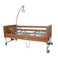 LETTO ELETTRICO IN LEGNO RICONDIZIONATO CON SPONDE E ALZAMALAT DISABILI ANZIANI
