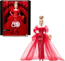 Barbie Signature 80° Anniversario Mattel, bambola bionda da collezione in abito 