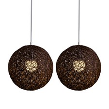 2X Bambou CafÉ,Lustre Balle