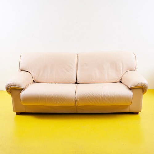 Elegante divano pelle crema - divano,