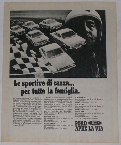 Advert pubblicità 1969 ford - pubblicità,