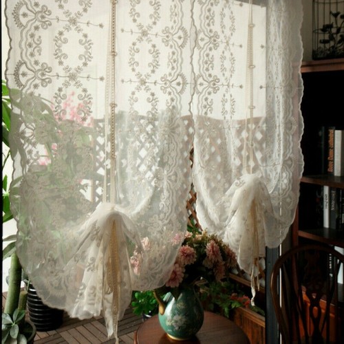 Tenda romana lino ricamata - in,