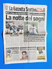 GAZZETTA DELLO SPORT 2 LUGLIO 2000 EURO EUROPEI VIGILIA FINALE ITALIA-FRANCIA