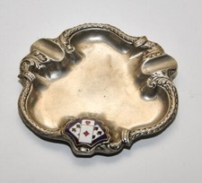 Posacenere portacenere ashtray carte da poker acciaio inox soprammobile vintage