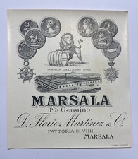1930ca D. Marsala Florio Martinez & Ci. etichetta originale d'epoca Sicilia vino