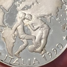 MEDAGLIA ARGENTO '925 - CAMPIONATO MONDIALI DI CALCIO- ITALIA 1990 mm. 42,5