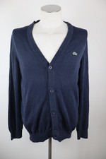 LACOSTE MAGLIONE VINTAGE UOMO TG M /4 MAN SWEATER CASUAL LOGO CARDIGAN COTONE