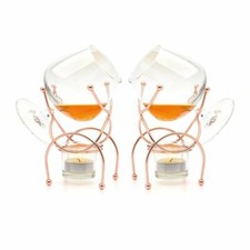 Set 2 scaldabicchieri e supporto rame brandy cognac snifter confezione regalo