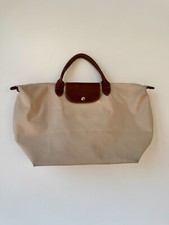 Borsa Longchamp Le Pliage L Unisex Beige Tela Pelle Pre Owned