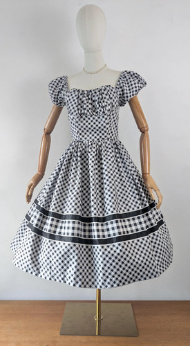 Abito vintage anni bianco e - 50,