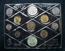 1993 ITALIA raro set completo ufficiale monete UNC con 2 argento GOLDONI