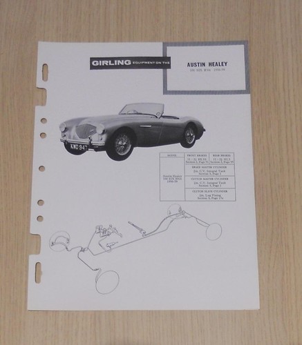 Guida dati freni austin healey - guida,
