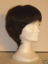 PARRUCCA ALTA QUALITÀ, CORTA, CASTANO, CAPELLI VERI, SCONTO DEL 70% SUL PREZZO