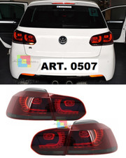 FARI POSTERIORI GTI A LED PER VW GOLF 6 2008-2012 ROSSO FRECCIA SMOKE FUME'