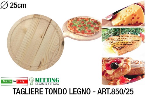 Tagliere tondo legno 25 - legno, cm