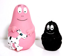 BARBAPAPA' 2010 Cina lot 2 rubber characters figure gomma loose