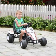 Homcom kart pedali bianco - go-kart,