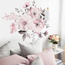 Adesivo albero ramo rosa fiori