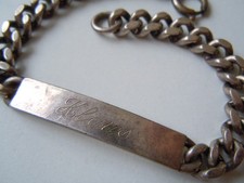 Bracciale Vintage In Alpacca Con Incisione Klaus 14,8 G/17,5 Cm