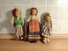 Bambole antiche (3) di pezza fatte a mano