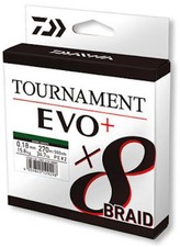Daiwa Tournament x8 Treccia Evo+ verde scuro 0,08 mm/4,9 kg/135 m