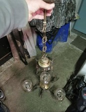 Lampadario in ottone anni 70In